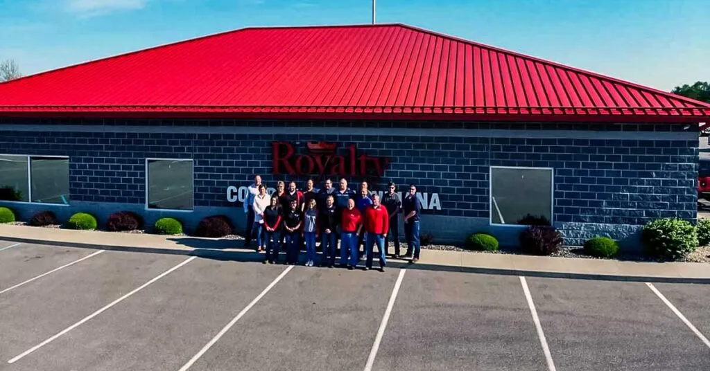 Royalty team standing outside of the office in Seymour, Indiana