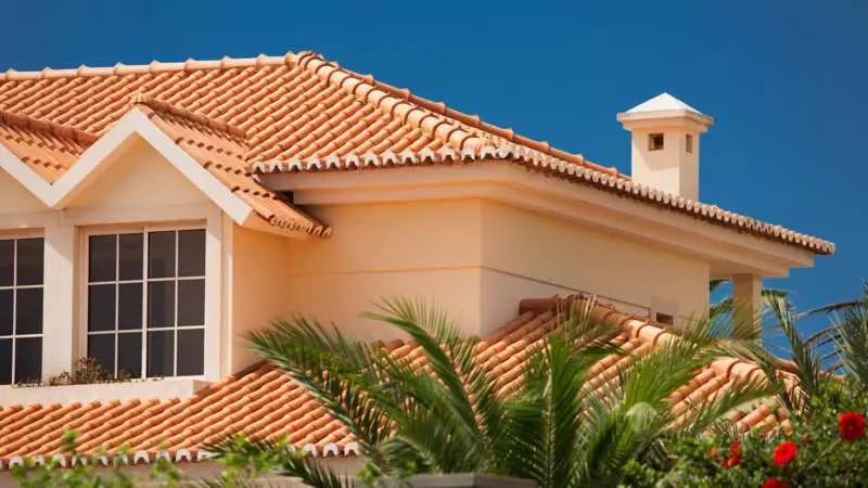 Tile Roof on residential home showing an example of a residential reroof