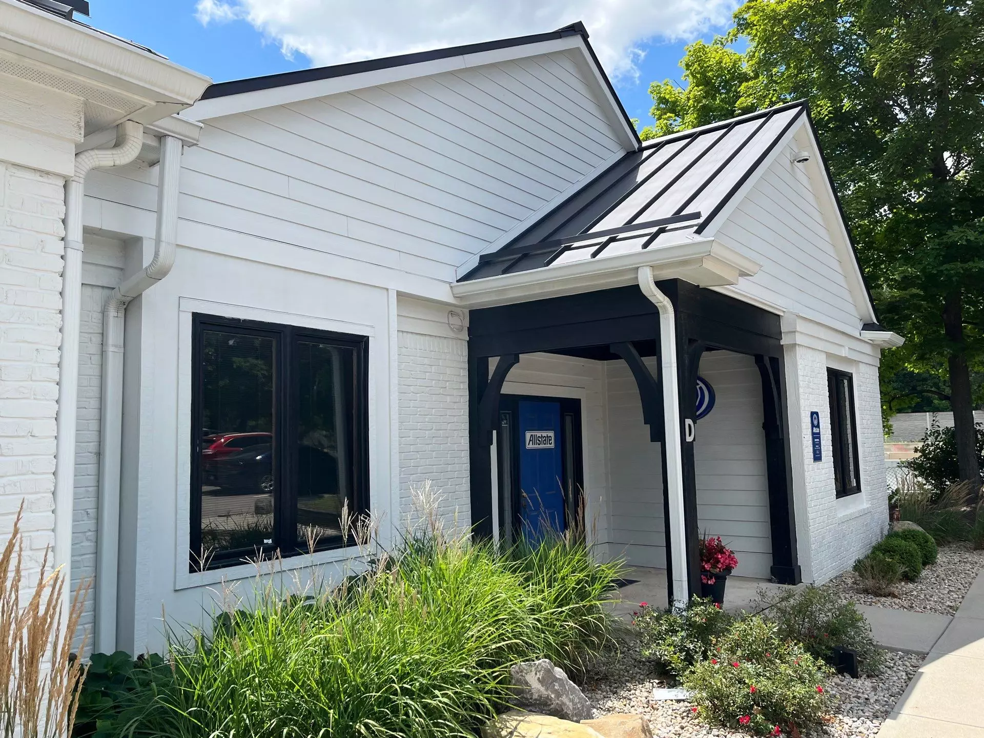 commercial gutter replacement on Allstate building