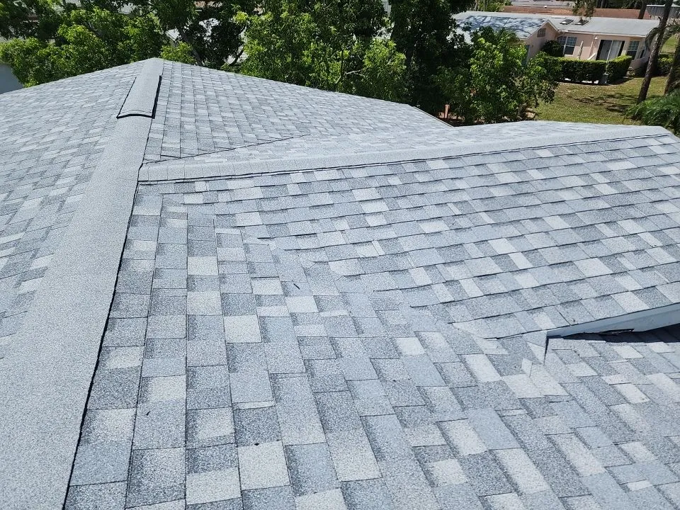 close up of grey asphalt shingles after a reroof in fort myers